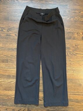 Theory Black Wide-Leg Casual Pointe Dress Pants